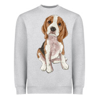 Heather Grey beagle Heavyweight Sweatshirt - RanaPortraitStore