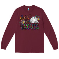 Burgundy let's go ghouls Long Sleeve Tee - CowhideDigitalArt