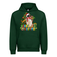 Forest Green Merry Christmas Penguin Urban Hoodie - LillyAllenDesigns