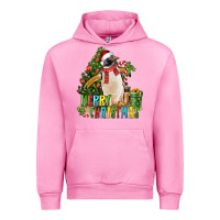 Fuchsia Pink Merry Christmas Penguin Urban Hoodie - LillyAllenDesigns