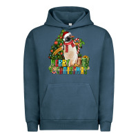 Pigment Midnight Navy Merry Christmas Penguin Urban Hoodie - LillyAllenDesigns