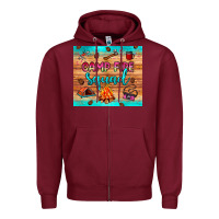 Burgundy camp fire squad Zipper Hoodie - JahusDesignShop