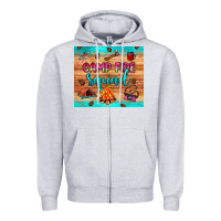 Heather Grey camp fire squad Zipper Hoodie - JahusDesignShop