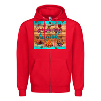 Red camp fire squad Zipper Hoodie - JahusDesignShop