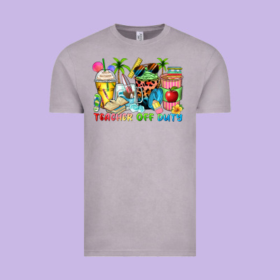 Teacher Off Duty Coffee Cups Vintage Tee Designed By Zillion Design Studio