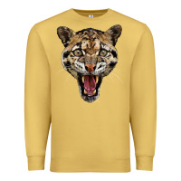 Antique Gold ocelot head Premium Sweatshirt - LillyAllenDesigns
