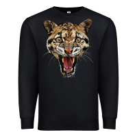 Black ocelot head Premium Sweatshirt - LillyAllenDesigns