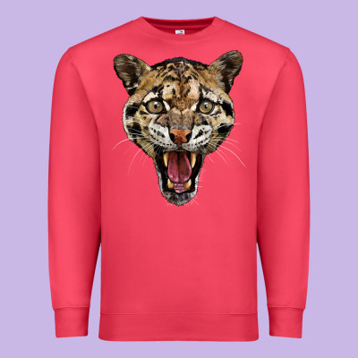 Ocelot Head Premium Sweatshirt Designed By Lillyallendesigns