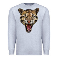 Heather Grey ocelot head Premium Sweatshirt - LillyAllenDesigns
