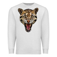 Oatmeal Heather ocelot head Premium Sweatshirt - LillyAllenDesigns