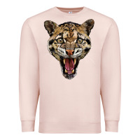 Pale Pink ocelot head Premium Sweatshirt - LillyAllenDesigns