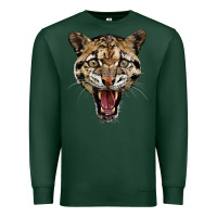 Sports Green ocelot head Premium Sweatshirt - LillyAllenDesigns