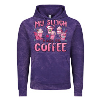 Cloud Purple my sleigh runs on coffee Vintage Hoodie - MaliasSmallBusiness