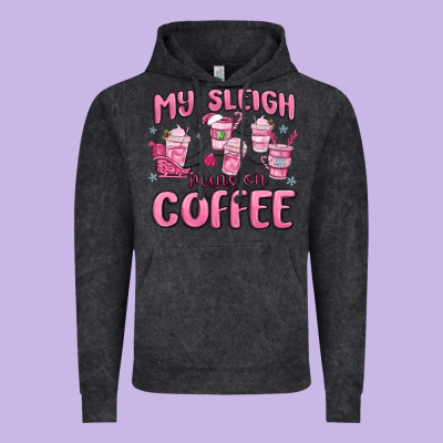 Vintage Hoodie my sleigh runs on coffee