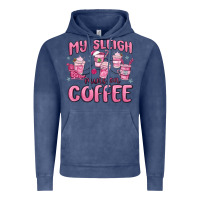 Vintage Denim my sleigh runs on coffee Vintage Hoodie - MaliasSmallBusiness