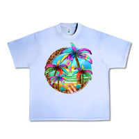 Grape Ice summer colorful palms Urban Heavy Tee - texasbilliewilder