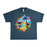 Midnight Navy summer colorful palms Urban Heavy Tee - texasbilliewilder
