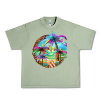 Oil Green summer colorful palms Urban Heavy Tee - texasbilliewilder