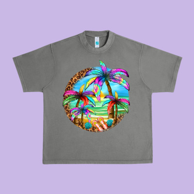 Summer Colorful Palms Urban Heavy Tee Designed By Texasbilliewilder