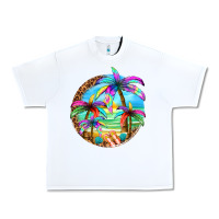 White summer colorful palms Urban Heavy Tee - texasbilliewilder