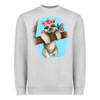 Heather Grey baby sloth Heavyweight Sweatshirt - RanaPortraitStore