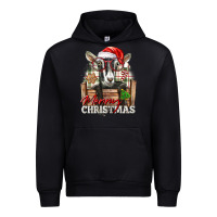 Black Merry Christmas Alpine Goat Urban Hoodie - LillyAllenDesigns