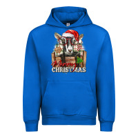 Cobalt Merry Christmas Alpine Goat Urban Hoodie - LillyAllenDesigns