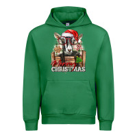 Emerald Merry Christmas Alpine Goat Urban Hoodie - LillyAllenDesigns