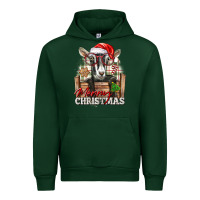 Forest Green Merry Christmas Alpine Goat Urban Hoodie - LillyAllenDesigns