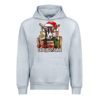 Heather Grey Merry Christmas Alpine Goat Urban Hoodie - LillyAllenDesigns