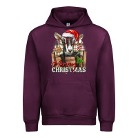 Mauve Wine Merry Christmas Alpine Goat Urban Hoodie - LillyAllenDesigns