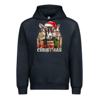 Navy Merry Christmas Alpine Goat Urban Hoodie - LillyAllenDesigns