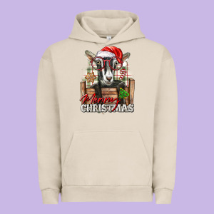 Merry Christmas Alpine Goat Urban Hoodie Designed By Lillyallendesigns