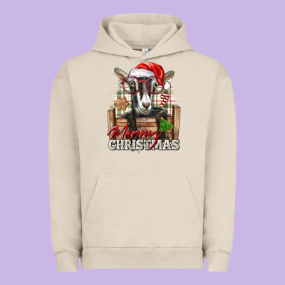 Merry Christmas Alpine Goat Urban Hoodie Designed By Lillyallendesigns