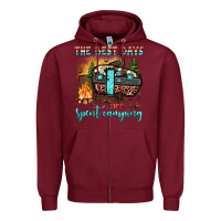 Burgundy the best days are spent camping Zipper Hoodie - JahusDesignShop