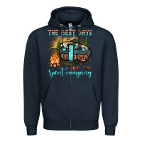 Navy the best days are spent camping Zipper Hoodie - JahusDesignShop