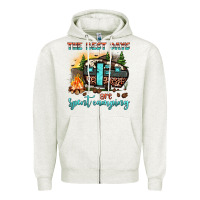 Oatmeal Heather the best days are spent camping Zipper Hoodie - JahusDesignShop