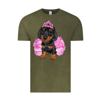 Vintage Olive Balerina Dachshund With Tutu Vintage Tee - RanaPortraitStore