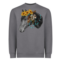 Storm black and white western horse Heavyweight Sweatshirt - RanaPortraitStore