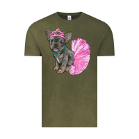 Vintage Olive Balerina French Bulldog With Tutu Vintage Tee - RanaPortraitStore