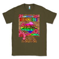 Army Green lgbtq kiss me  can cooler Classic Tee - HRA Design Shop