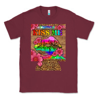 Burgundy lgbtq kiss me  can cooler Classic Tee - HRA Design Shop
