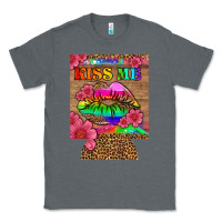 Charcoal Heather lgbtq kiss me  can cooler Classic Tee - HRA Design Shop