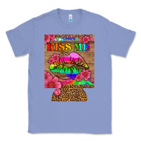 Colony Blue lgbtq kiss me  can cooler Classic Tee - HRA Design Shop