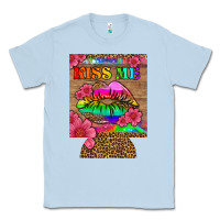 Dusty Blue lgbtq kiss me  can cooler Classic Tee - HRA Design Shop