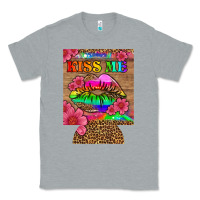 Heather Grey lgbtq kiss me  can cooler Classic Tee - HRA Design Shop