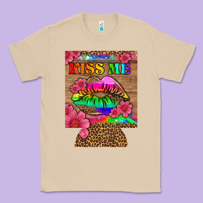 Lgbtq Kiss Me  Can Cooler Classic Tee Designed By Hra Design Shop