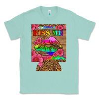 Seafoam lgbtq kiss me  can cooler Classic Tee - HRA Design Shop