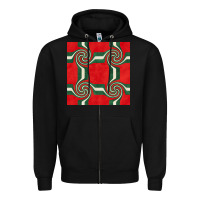 Black retro christmas seamless pattern Zipper Hoodie - BundleAndBundleShop