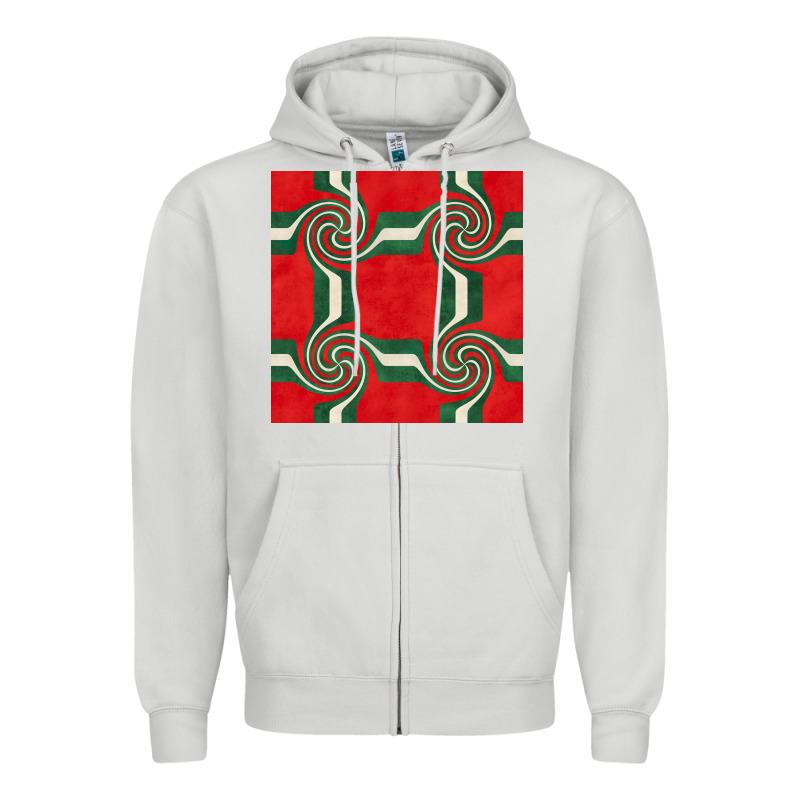 Retro Christmas Seamless Pattern Zipper Hoodie by BundleAndBundleShop | Teevron